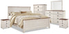 Ensemble de chambre à coucher Willowton 8 pièces avec très grand lit