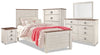 Ensemble de chambre à coucher Willowton 7 pièces avec lit simple