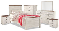 Ensemble de chambre à coucher Willowton 8 pièces avec lit simple