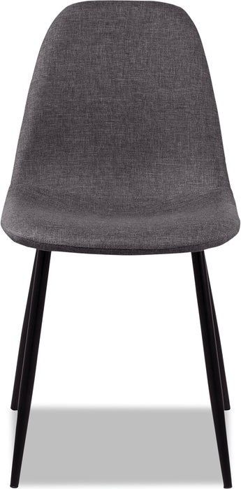 Chaise de salle à manger Wilma en tissu de polyester et en métal - grise