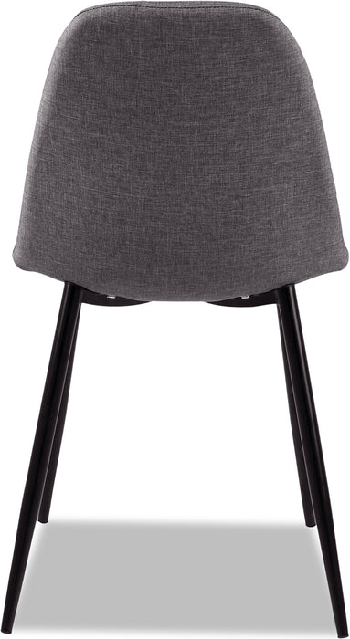 Chaise de salle à manger Wilma en tissu de polyester et en métal - grise