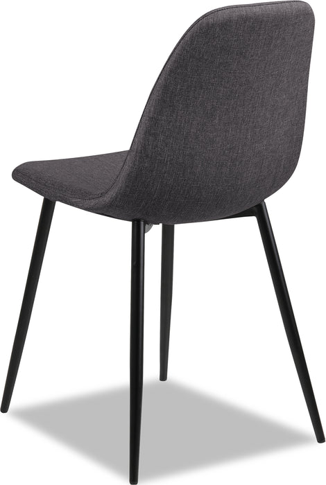 Chaise de salle à manger Wilma en tissu de polyester et en métal - grise
