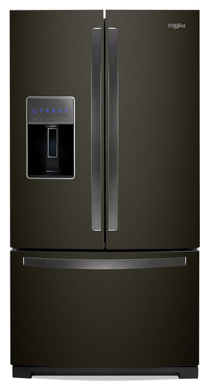 Réfrigérateur large de 27 pi3 Whirlpool à portes française, résistant aux traces de doigts - WRF767SDHV