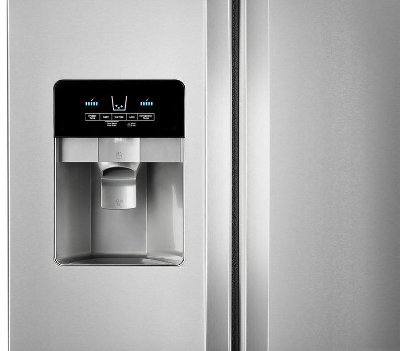 Réfrigérateur Whirlpool de 21 pi³ et de 33 po à compartiments juxtaposés - acier inoxydable résistant aux traces de doigts - WRS321SDHZ