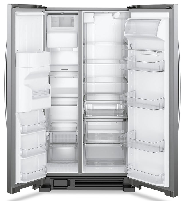 Réfrigérateur Whirlpool de 21 pi³ et de 33 po à compartiments juxtaposés - acier inoxydable résistant aux traces de doigts - WRS321SDHZ