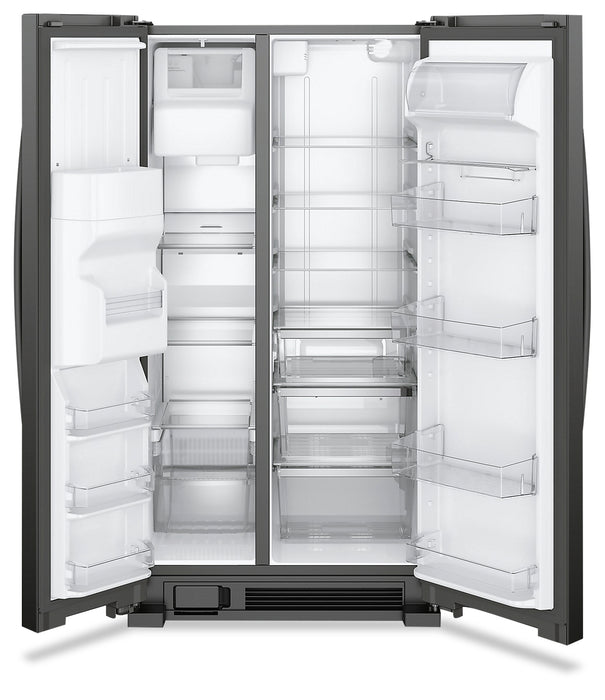 Réfrigérateur Whirlpool de 25 pi³ et de 36 po à compartiments juxtaposés - noir - WRS325SDHB