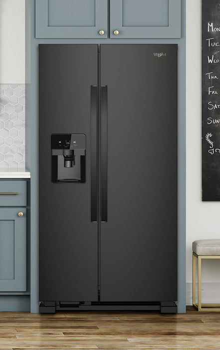 Réfrigérateur Whirlpool de 25 pi³ et de 36 po à compartiments juxtaposés - noir - WRS325SDHB