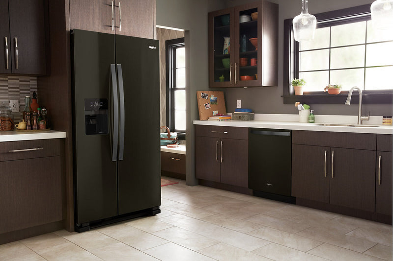 Réfrigérateur Whirlpool de 25 pi³ et de 36 po à compartiments juxtaposés - acier inoxydable noir - WRS325SDHV