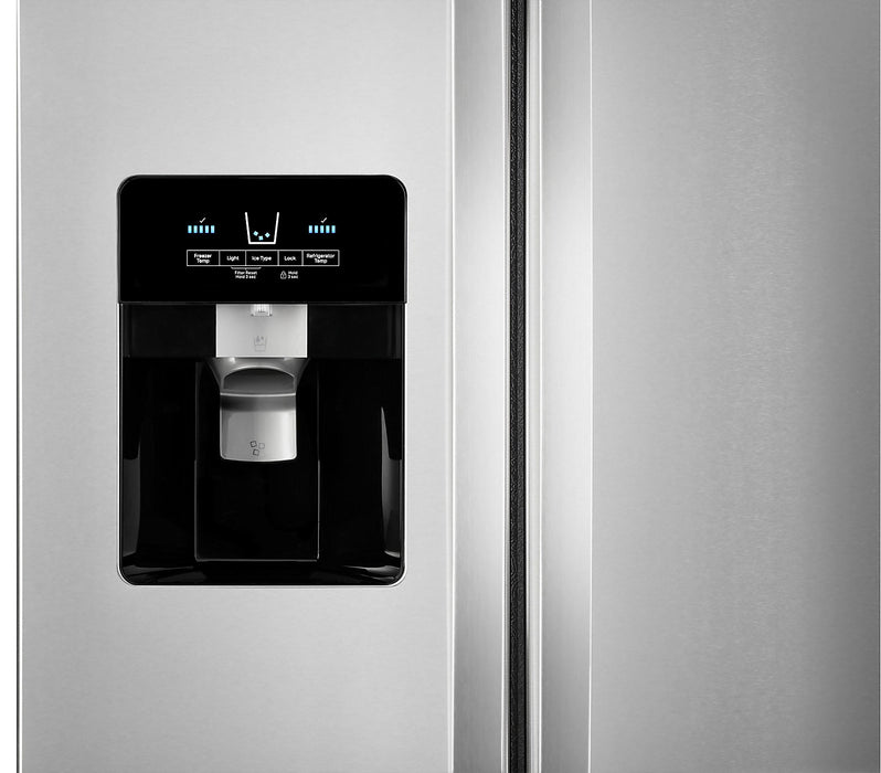 Réfrigérateur Whirlpool de 25 pi³ et de 36 po à compartiments juxtaposés - acier inoxydable résistant aux traces de doigts - WRS325SDHZ