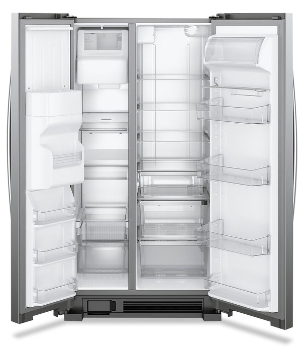 Réfrigérateur Whirlpool de 25 pi³ et de 36 po à compartiments juxtaposés - acier inoxydable résistant aux traces de doigts - WRS325SDHZ