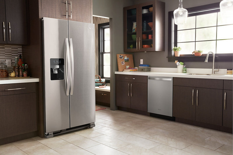 Réfrigérateur Whirlpool de 25 pi³ et de 36 po à compartiments juxtaposés - acier inoxydable résistant aux traces de doigts - WRS325SDHZ