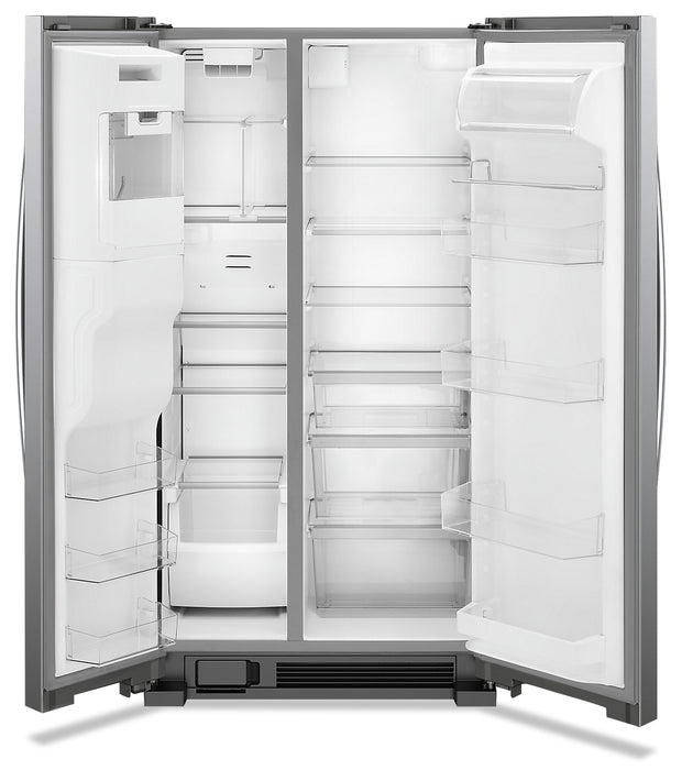 Réfrigérateur Whirlpool de 25 pi³ et de 36 po à compartiments juxtaposés - acier inoxydable résistant aux traces de doigts - WRS555SIHZ