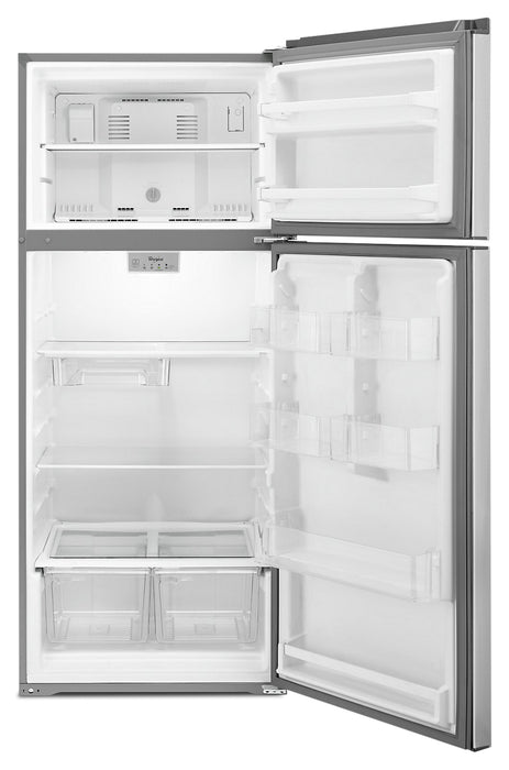 Réfrigérateur Whirlpool de 18 pi³ et de 28 po à congélateur supérieur - acier métallique résistant aux traces de doigts - WRT518SZFG