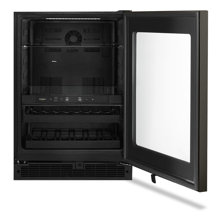 Refroidisseur à vin Whirlpool de 5,2 pi³ et de 24 po sous le comptoir - acier inoxydable noir - WUB50X24HV