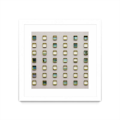 "Windows Ii" Matted and Framed White 36x36 Wall Art