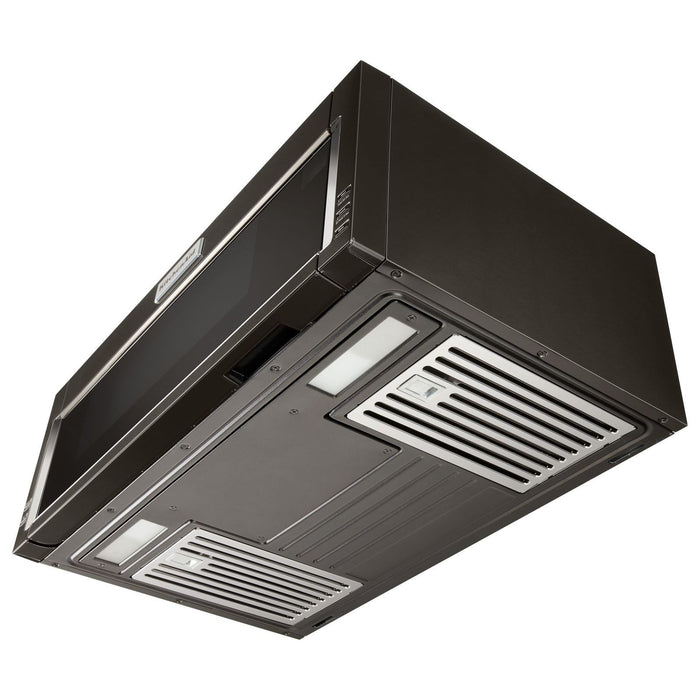 Four à micro-ondes à hotte intégrée mince KitchenAid de 1,1 pi³ avec cuisson à 950 W - acier inoxydable noir avec fini PrintShieldMC - YKMLS311HBS