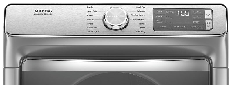 Sécheuse électrique intelligente Maytag de 7,3 pi³ avec vapeur - ardoise métallique - superposable - YMED8630HC