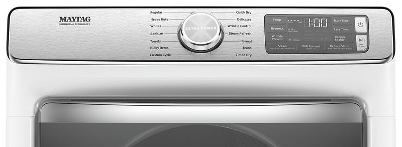 Sécheuse électrique intelligente à la vapeur Maytag de 7,3 pi³ - blanche - superposable - YMED8630HW