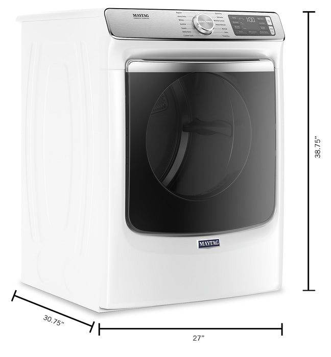 Sécheuse électrique intelligente à la vapeur Maytag de 7,3 pi³ - blanche - superposable - YMED8630HW