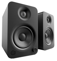 Haut-parleurs d'étagère Kanto YU4 alimentés par Bluetooth avec préamplificateur phono pour tourne-disques