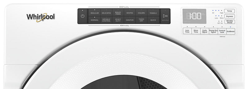 Sécheuse électrique Whirlpool de 7,4 pi³ - blanche - superposable - YWED5620HW