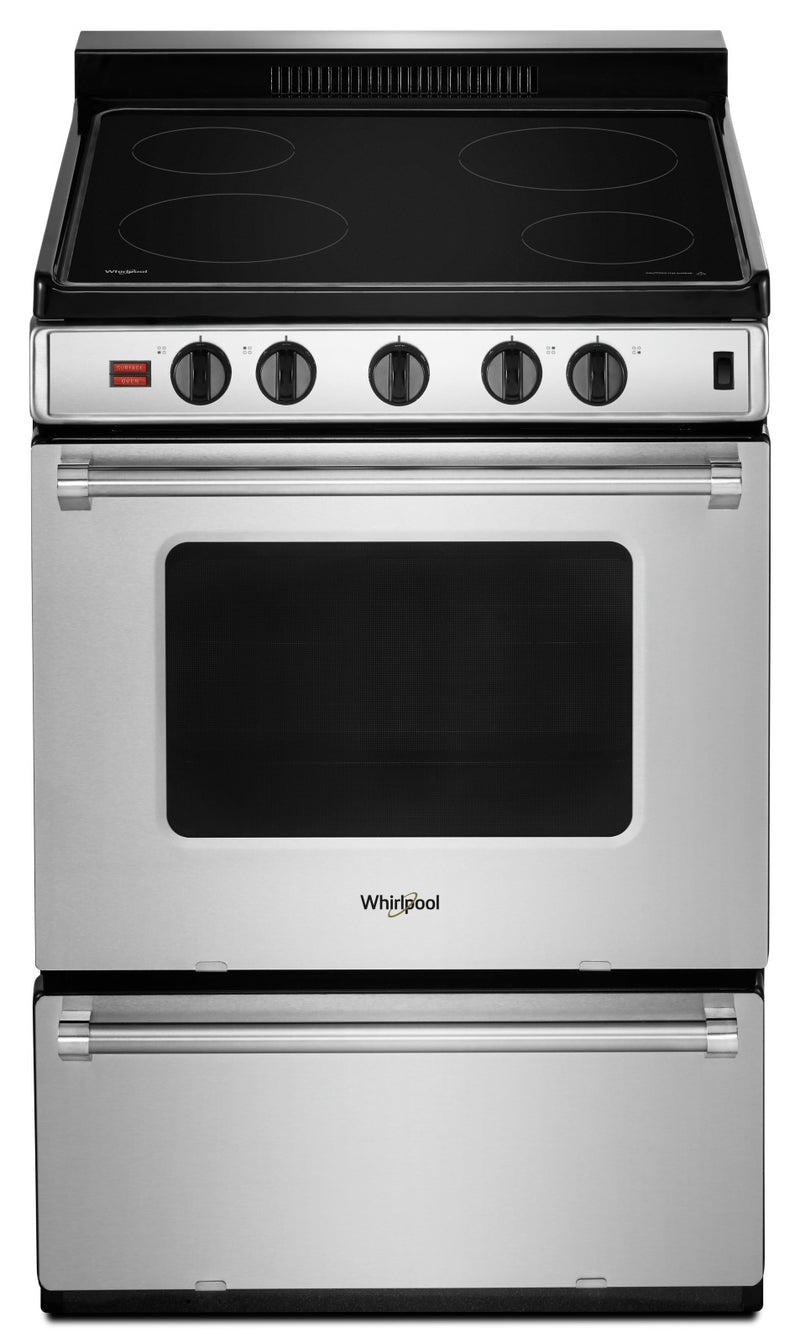 Whirlpool 24" 3.0 Cu. Ft. Freestanding Electric Range - YWFE50M4HS - Electric Range in Stainless Steel