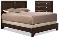 Ensemble de chambre à coucher Yorkdale 4 pièces avec grand lit et commode verticale