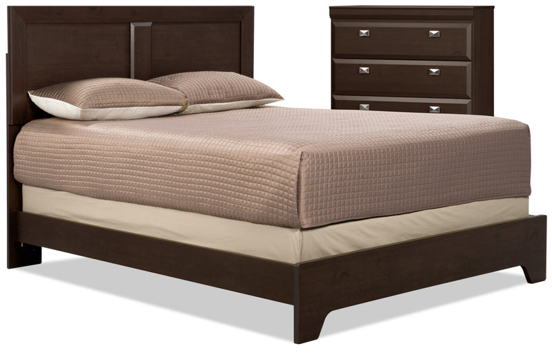 Ensemble de chambre à coucher Yorkdale 4 pièces avec grand lit et commode verticale