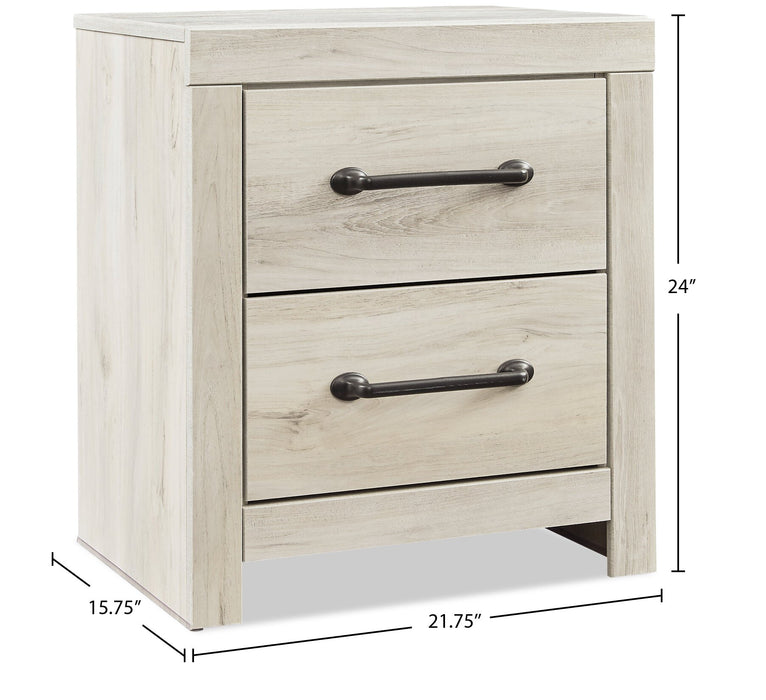 Table de nuit Abby de 21,8 po (L) x 24,5 po (H) à 2 tiroirs avec port USB - blanche