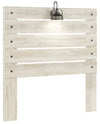 Tête de lit à panneau Abby avec éclairage à DEL et ports USB, blanche - format lit double