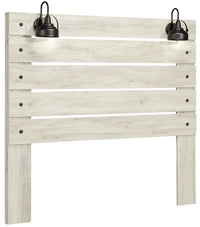  Tête de lit à panneau Abby avec éclairage à DEL et ports USB, blanche - format grand lit