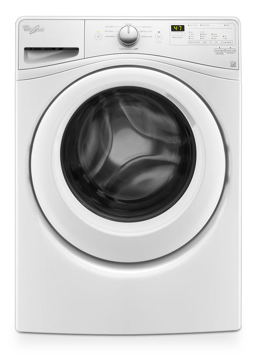 Laveuse à chargement frontal de 5,2 pi³ et sécheuse électrique de 7,4 pi³ de Whirlpool – blanches