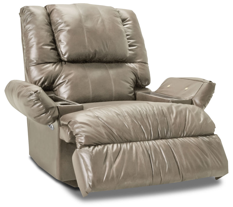 Fauteuil à inclinaison électrique 5598  en cuir contrecollé avec massage - mastic
