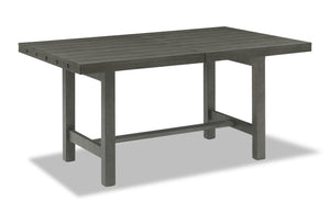 Table de salle à manger Alto de 65 po à 83 po (L) avec rallonge et base à tréteaux - grise