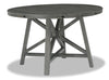 ["Table de salle à manger ronde Alto de 48 po à 66 po avec rallonge et base à tréteaux - grise"]