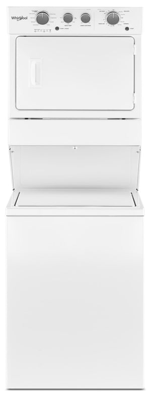 Whirlpool 4 Cu. Ft. Electric Stacked Laundry Centre 9 Wash Cycles and AutoDry™|Laveuse/sécheuse électriques superposées Whirlpool 4,0 pi3 à 9 cycles de lavage - YWET4027HW|YWET427H