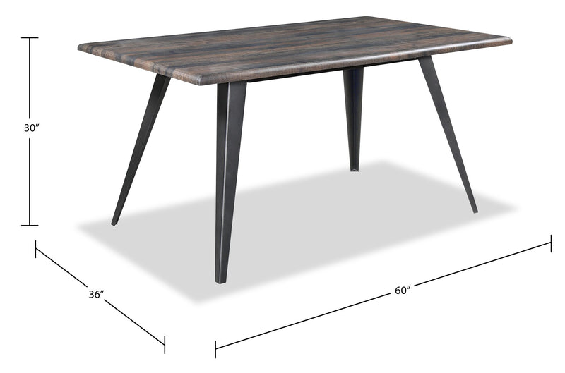 Table de salle à manger Amos de 60 po (L) en métal - grise