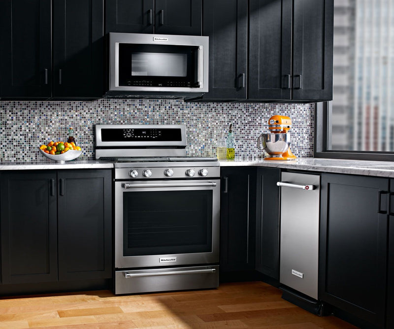 Cuisinière à gaz KitchenAid de 5,8 pi³ à convection avec tiroir-réchaud — acier inoxydable