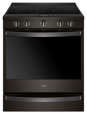 Cuisinière électrique intelligente Whirlpool de 6,4 pi³ avec friture à air et technologie AquaLiftMD - acier inoxydable noir - YWEE750H0HV