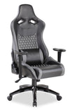 Fauteuil de jeu ergonomique Apollo de 28,3 po de qualité supérieure avec soutien lombaire - similicuir noir