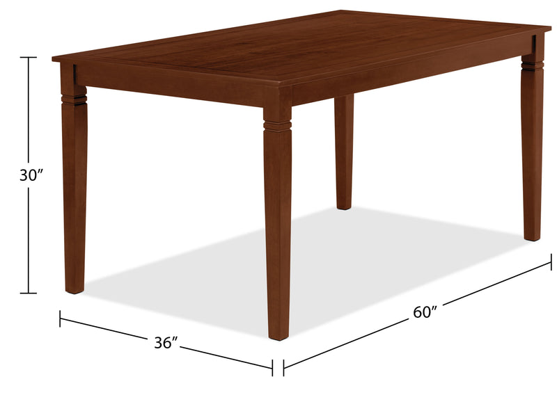Table de salle à manger Aran de 60 po (L) - brune