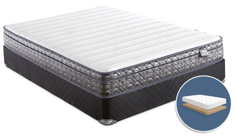 Ensemble matelas ferme à Euro-plateau à profil bas Endeavour 4 de Springwall pour lit double