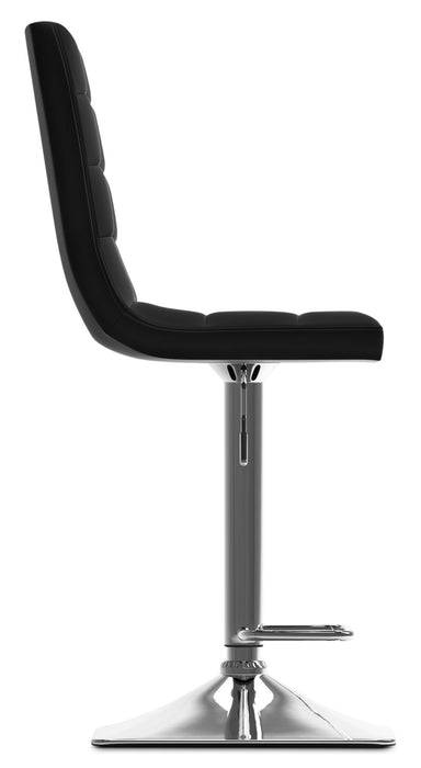 Tabouret bar réglable Axel à dossier haut - noir