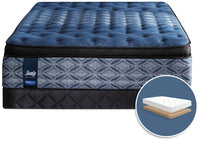 Ensemble semi-ferme Euro-plateau profil bas Mornington Posturepedic Performance Plus Sealy lit double