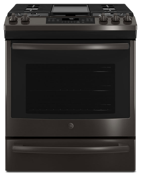 Cuisinière à gaz encastrée GE de 5,6 pi³ à convection - JCGS760BELTS