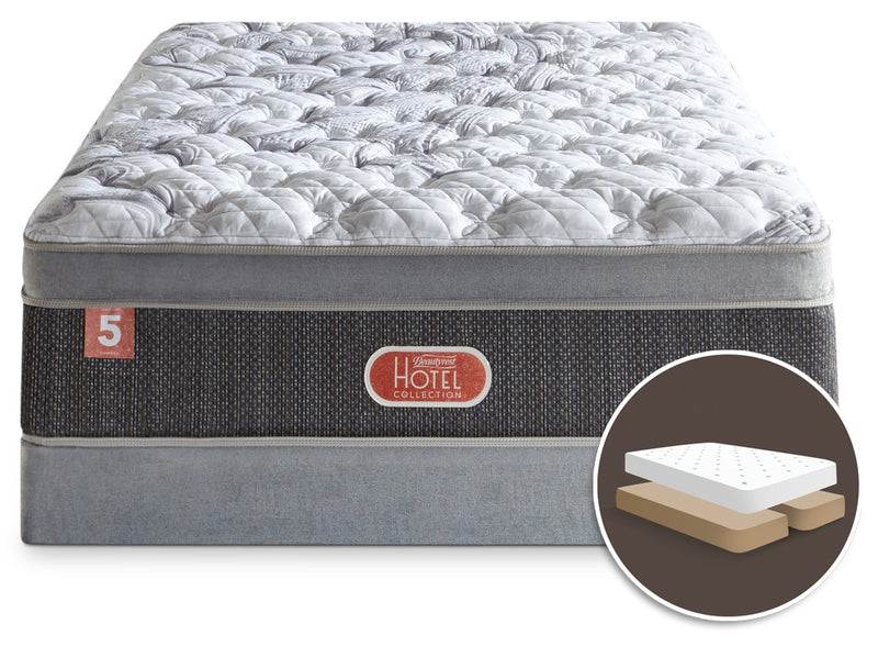 Ensemble matelas moelleux à Euro-plateau divisé Hotel Diamond 5 de Beautyrest pour grand lit