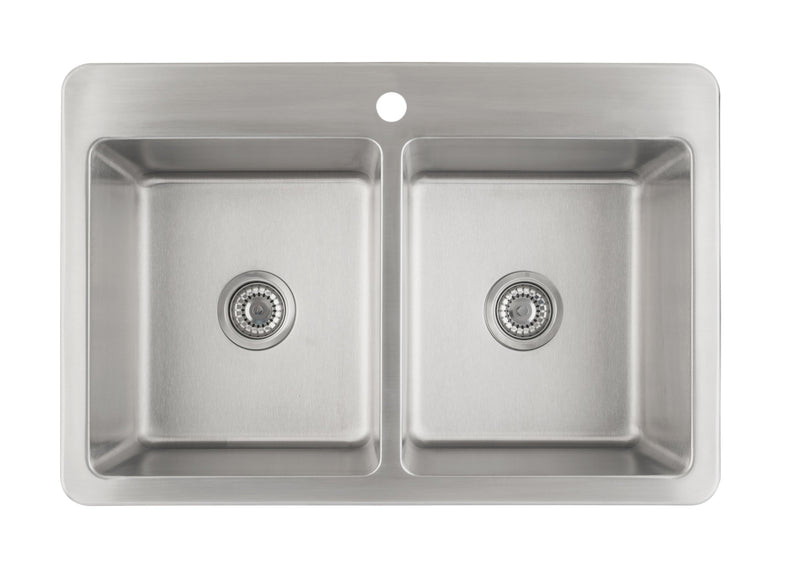 Évier de cuisine sous plan ou en surface (50/50) Ancona de série Valencia de 33 po - AN-3335