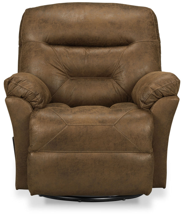 Fauteuil inclinable pivotant 4579  en tissu d'apparence cuir - bière brune