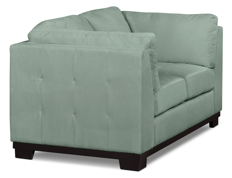 Causeuse Oakdale en microsuède - turquoise