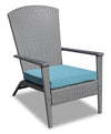 Fauteuil Bali pour la terrasse à l’extérieur - osier en résine tressé à la main, résistant aux rayons UV et aux intempéries - bleu